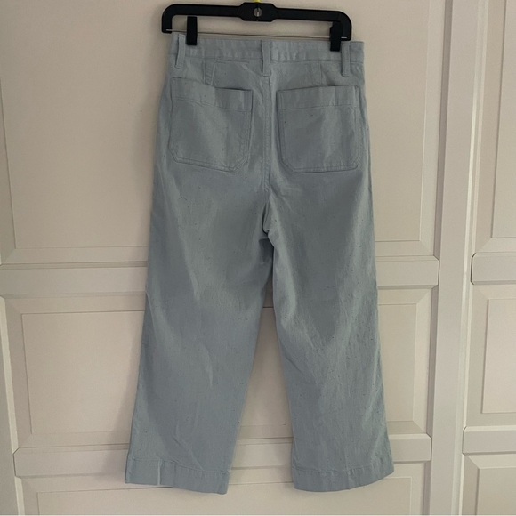 Madewell Blue Slim Emmett Wide-Leg Stretch Crop Pants in Speckle 27096 - Picture 3 of 10